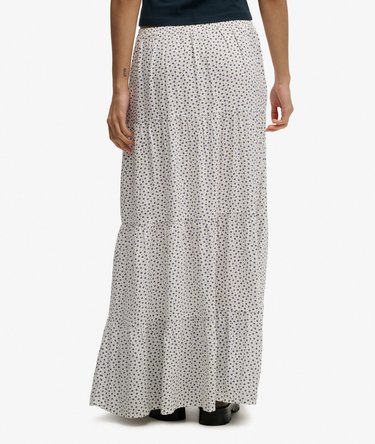 Woven Tiered Maxi Skirt Image 4