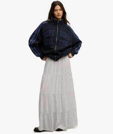 Woven Tiered Maxi Skirt Image 1