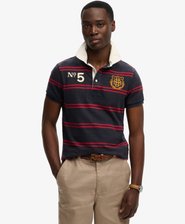 Double Emblem Jersey Short Sleeve Rugby Polo Top