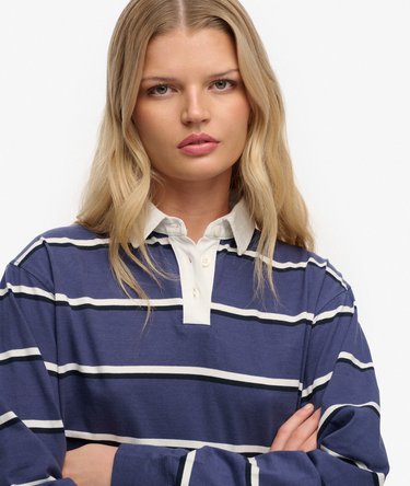 Athletic Essentials Cropped Stripe Rugby Top Image 4