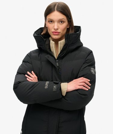 City Chevron Padded Longline Coat Image 3