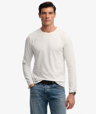 Top a Maniche Lunghe in Cotone e Lino Image 1