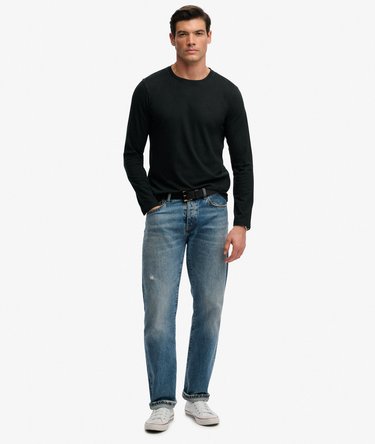 Top a Maniche Lunghe in Cotone e Lino Image 3