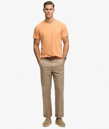 Classic Cotton Linen Pocket T-Shirt Image 3