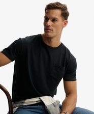 T-shirt Poche en Coton et Lin Classique