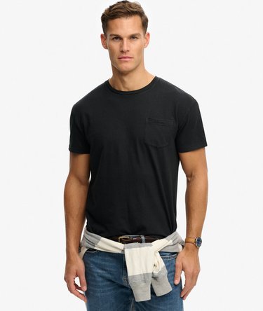 Classic Cotton Linen Pocket T-Shirt Image 1