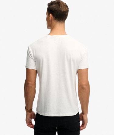 Klassisches Baumwoll-Leinen T-Shirt mit Tasche Image 5