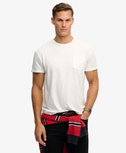 Klassisches Baumwoll-Leinen T-Shirt mit Tasche