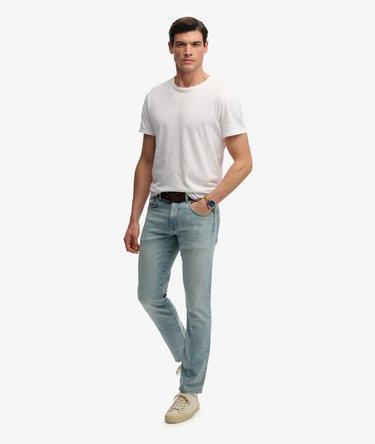 Jeansy Vintage Slim Straight z Bawełny Organicznej Image 3