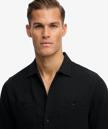 The Merchant Store - Textured Short Sleeve Shirt Image 4