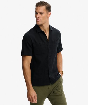 The Merchant Store - Textured Short Sleeve Shirt Image 2