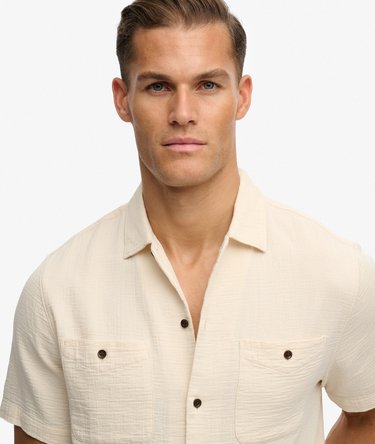 The Merchant Store - Textured Short Sleeve Shirt Image 4