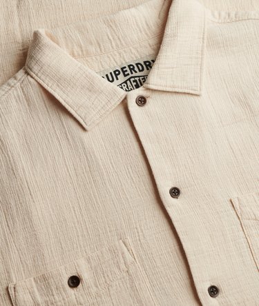 The Merchant Store - Textured Short Sleeve Shirt Image 6