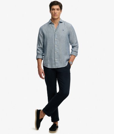 Riviera Long Sleeve Linen Shirt Image 3
