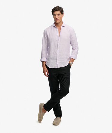 Riviera Long Sleeve Linen Shirt Image 3