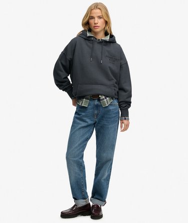 Luxe Casual Embroidered Relaxed Hoodie Image 3
