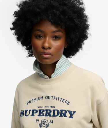 Luxe Casual Embroidered Loose Crew Sweatshirt Image 4