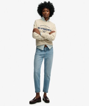 Luxe Casual Embroidered Loose Crew Sweatshirt Image 3