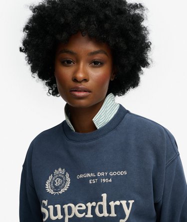 Luxe Casual Embroidered Loose Crew Sweatshirt Image 4