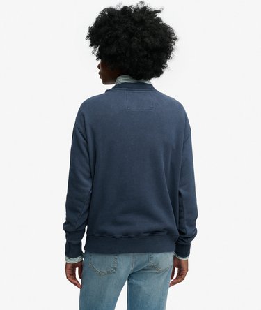 Luxe Casual Embroidered Loose Crew Sweatshirt Image 5