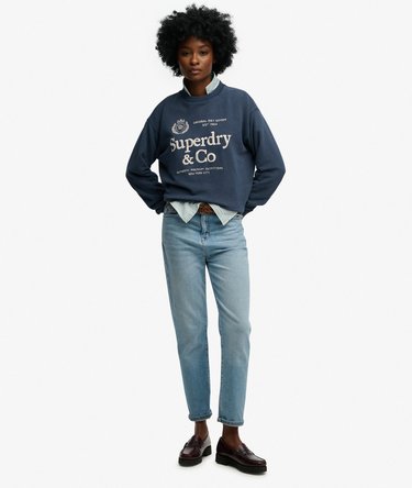 Luxe Casual Embroidered Loose Crew Sweatshirt Image 3