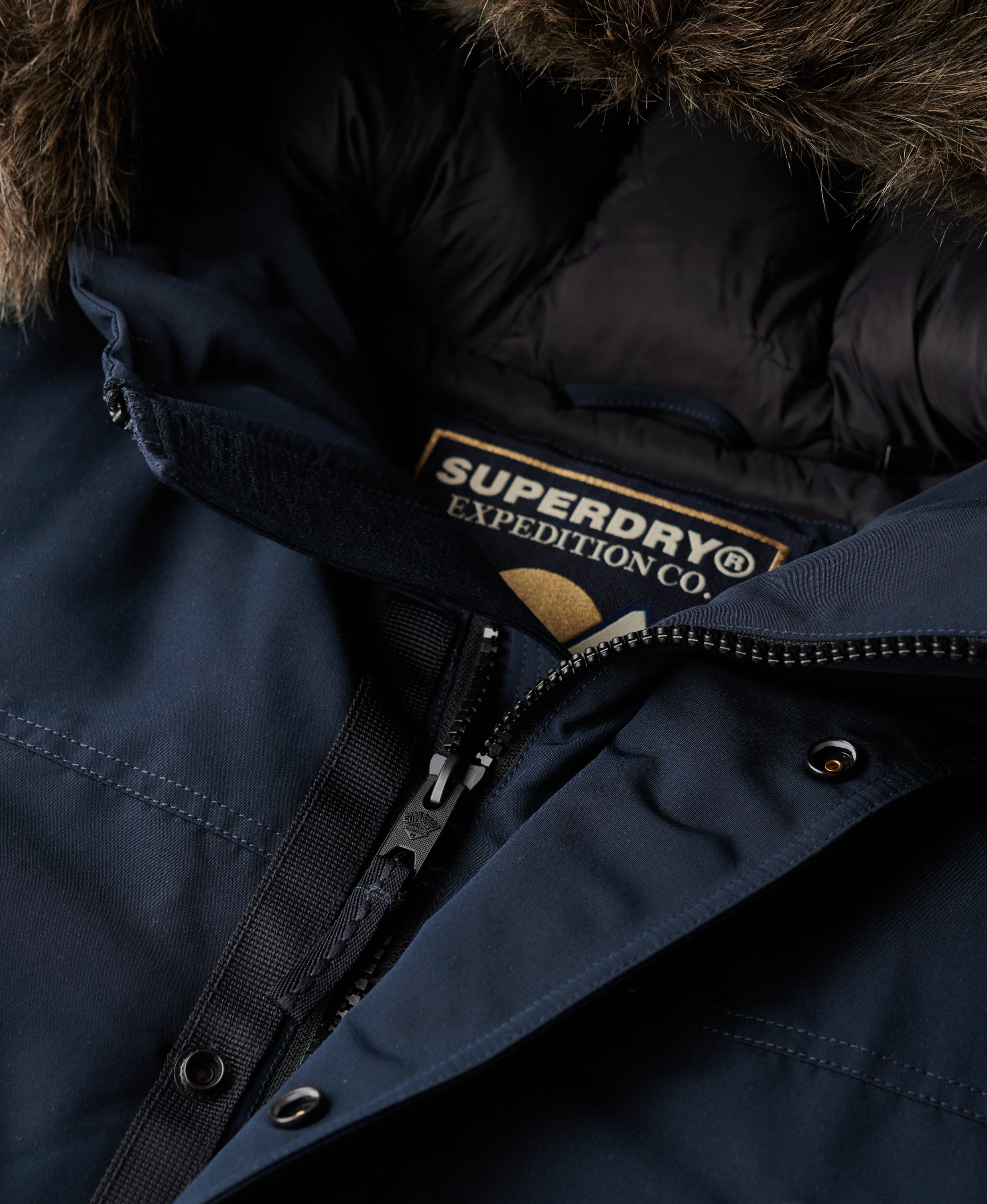 mens Everest Faux Fur Parka Jacket in Eclipse Navy | Superdry CA-EN