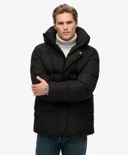 Hooded Mid Length Sports Puffer Jacket