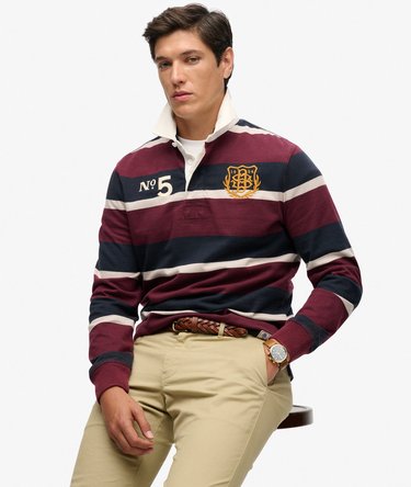 Double Emblem Stripe Rugby Top Image 2