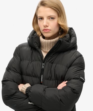 Hooded Sports Puffer Jacket Image 4