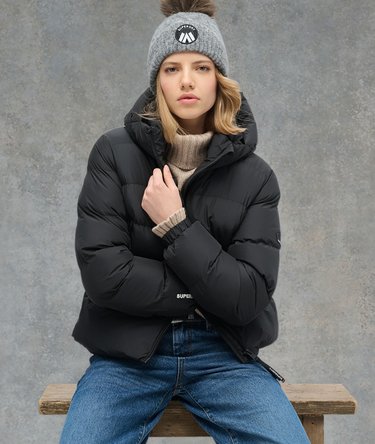 Hooded Sports Puffer Jacket Image 1