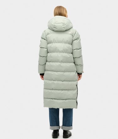 Microfibre Longline Puffer Coat Image 4