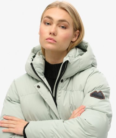 Microfibre Longline Puffer Coat Image 3