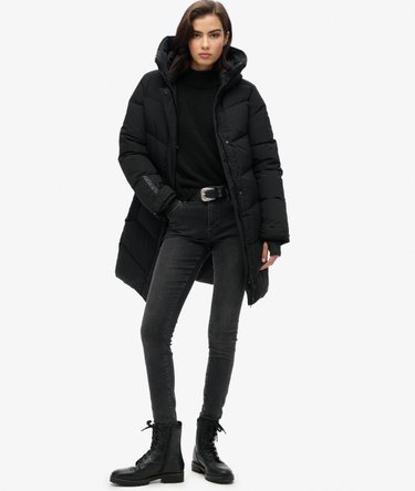 City Chevron Padded Parka Coat Image 2