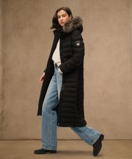Fuji Faux Fur Hooded Longline Jacket