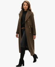 Double Breasted Wool Blend Coat
