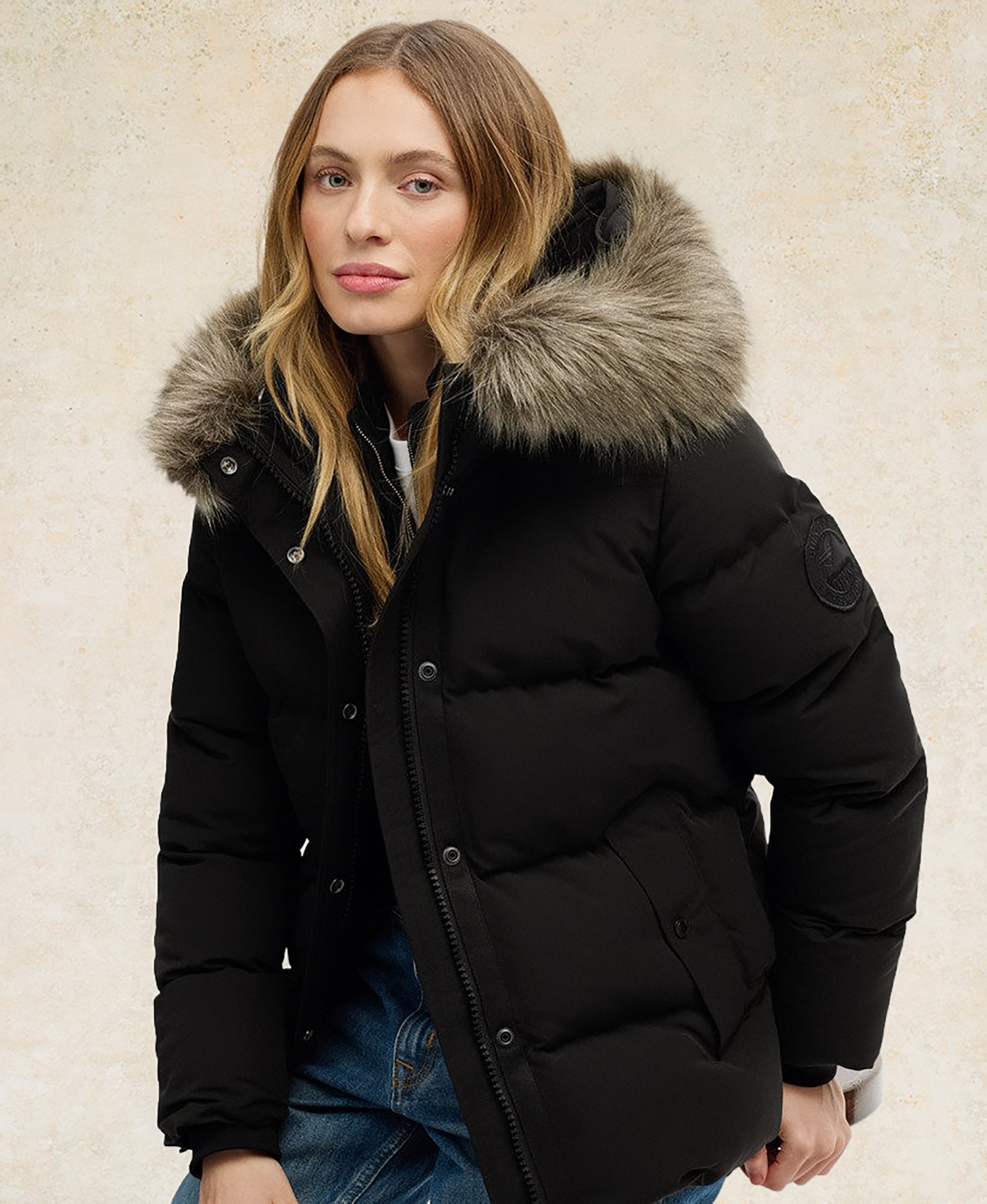 womens Everest Classic Puffer Jacket in Black | Superdry CA-EN
