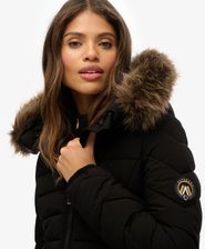 Fuji Faux Fur Hooded Mid Length Coat