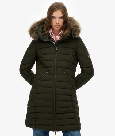 Fuji Faux Fur H&aelig;ttejakke i Melleml&aelig;ngde Image 5