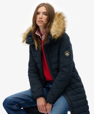 Fuji Faux Fur Hooded Mid Length Coat