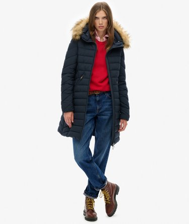 Fuji Faux Fur H&aelig;ttejakke i Melleml&aelig;ngde Image 3