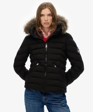 Fuji Vattert Jakke med Kunstpels Hette