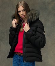 Fuji Vattert Jakke med Kunstpels Hette