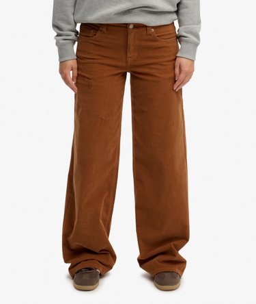 Pantalon en Velours C&ocirc;tel&eacute; Baggy Taille Moyenne Image 3