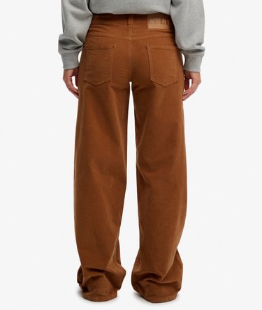 Pantalon en Velours C&ocirc;tel&eacute; Baggy Taille Moyenne Image 4