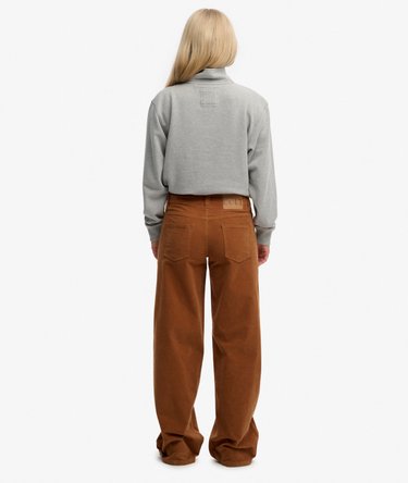 Pantalon en Velours C&ocirc;tel&eacute; Baggy Taille Moyenne Image 6