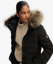 Fuji Manteau Long &agrave; Capuche Fourrure