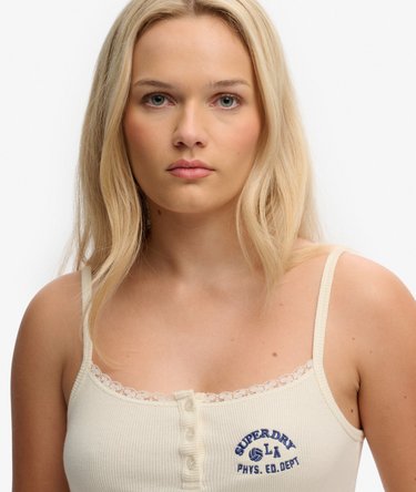 Athletic Essentials Embroidered Button Cami Top Image 4