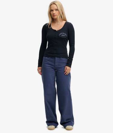 Athletic Button Down Long Sleeve Top Image 3