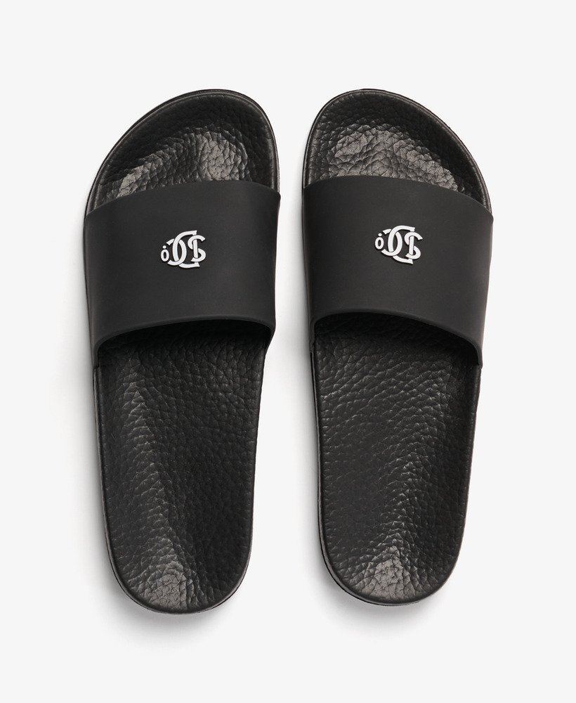 mens SD&Co. Pool Sliders in BLACK/WHITE | Superdry UK