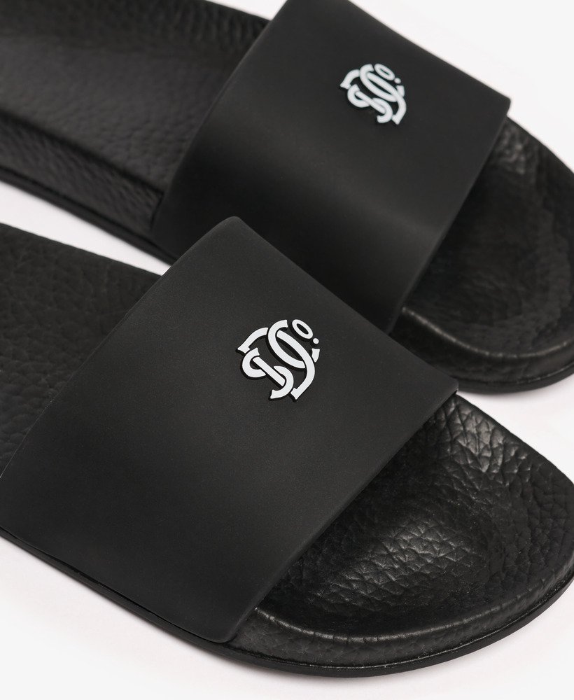 mens SD&Co. Pool Sliders in BLACK/WHITE | Superdry UK